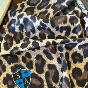 S A Co. Leopard Print/Fancy Collection Head  Scarf with Shield Emblem NWT